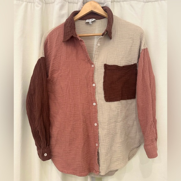 Block Color Button-Up - Picture 3 of 3